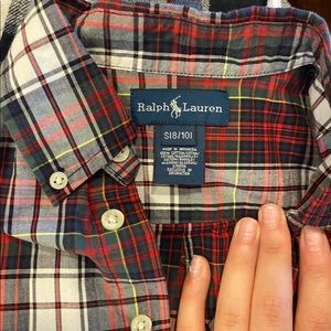 Plaid print button up Ralph Lauren